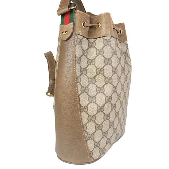 GUCCI Vintage Sherry Line GG Web Drawstring Shoulder Bag - Picture 7 of 15